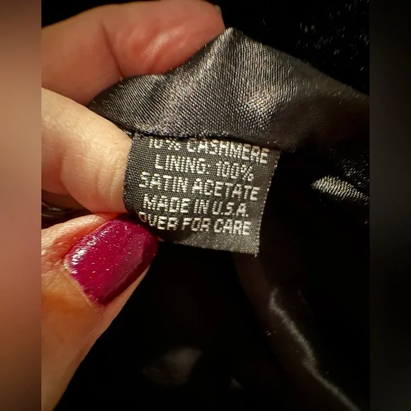 Vintage Marvin Richards Women’s 16 Cashmere & Wool Trench Coat Black Long - Picture 5 of 9